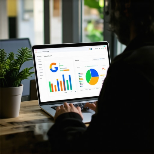 Person analyzing local SEO data with digital tools and charts.