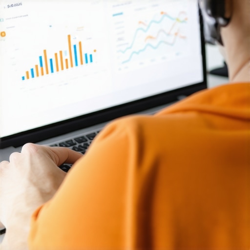 Person reviewing Google My Business insights on a laptop