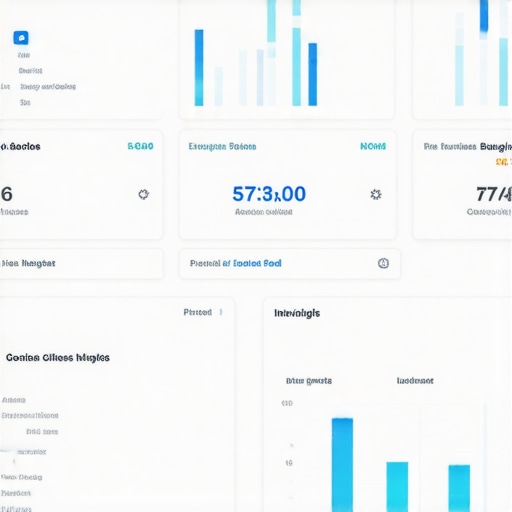 Dashboard displaying Google My Business insights with analytics and metrics.