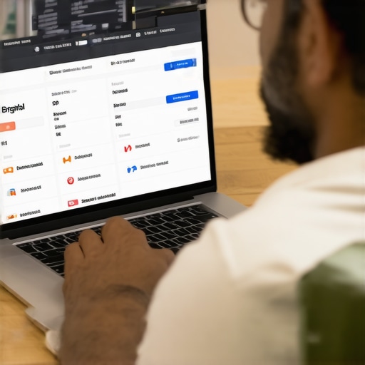 Person reviewing local SEO analytics on laptop with SEO tools visible on screen.