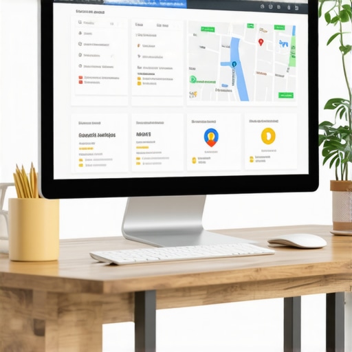 Person analyzing local business search rankings on a computer screen.