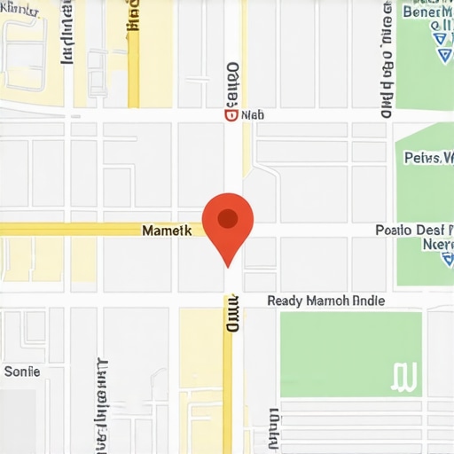 Map showing optimized local business locations with ranking signals