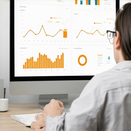 Person analyzing local SEO metrics on a computer with graphs and citation tools.